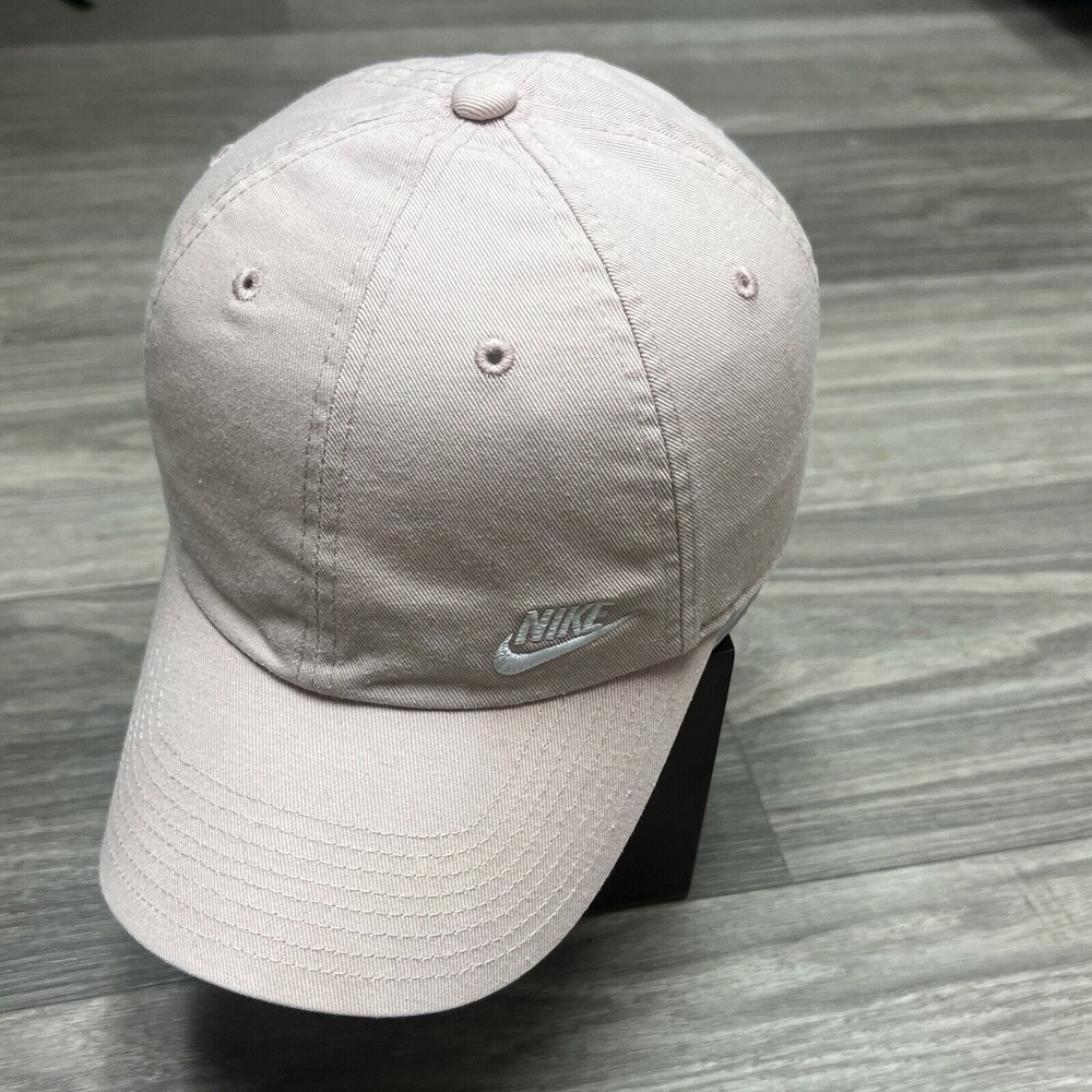 Nike Hat Cap Strap Pink Tan Faded Faded Swoosh Cotton Golf Pickleball Tennis